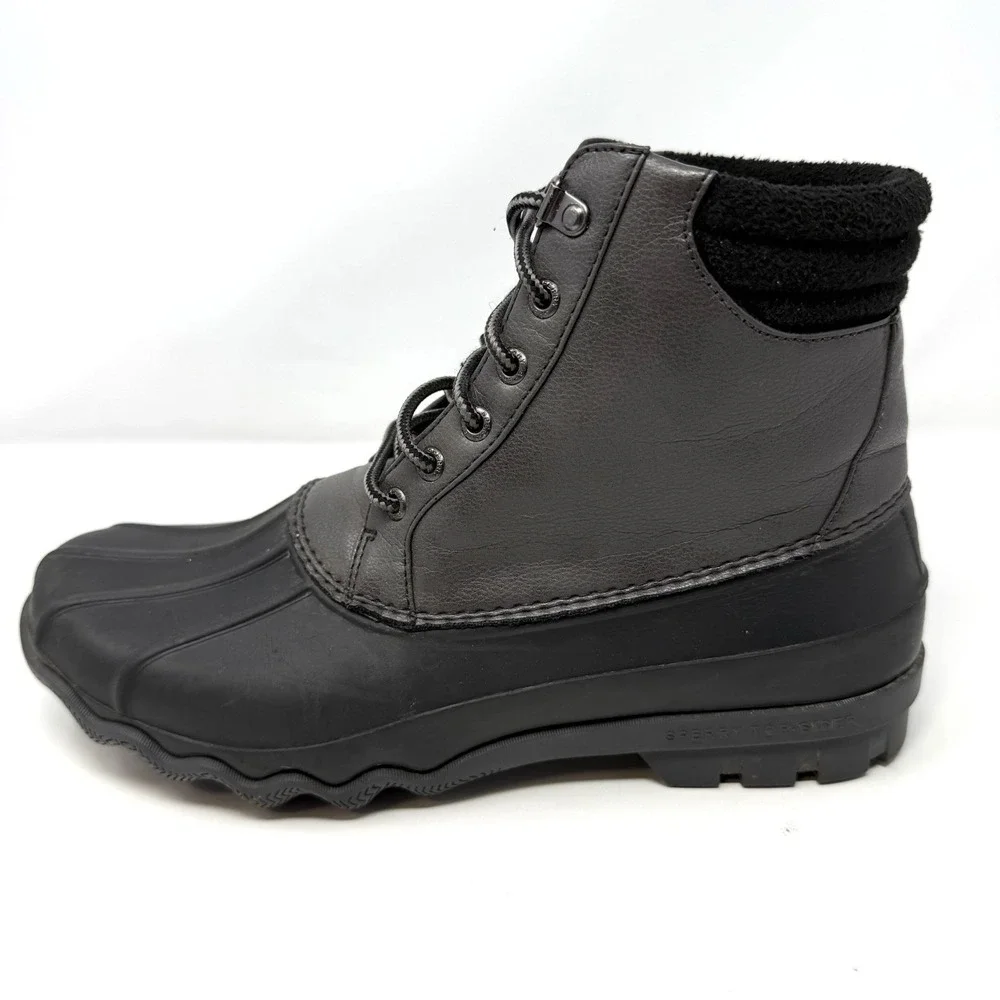 Sperry Men's‎ Avenue Duck Waterproof Boots GREY/BLACK - Size 10 Rain Snow